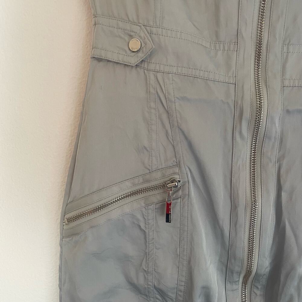 KAREN MILLEN Womens sz 4 silver dress metallic short sleeve summer festival - Picture 3 of 13